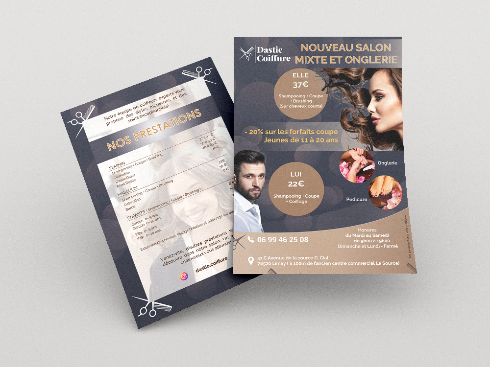 Flyer pour salon de coiffure